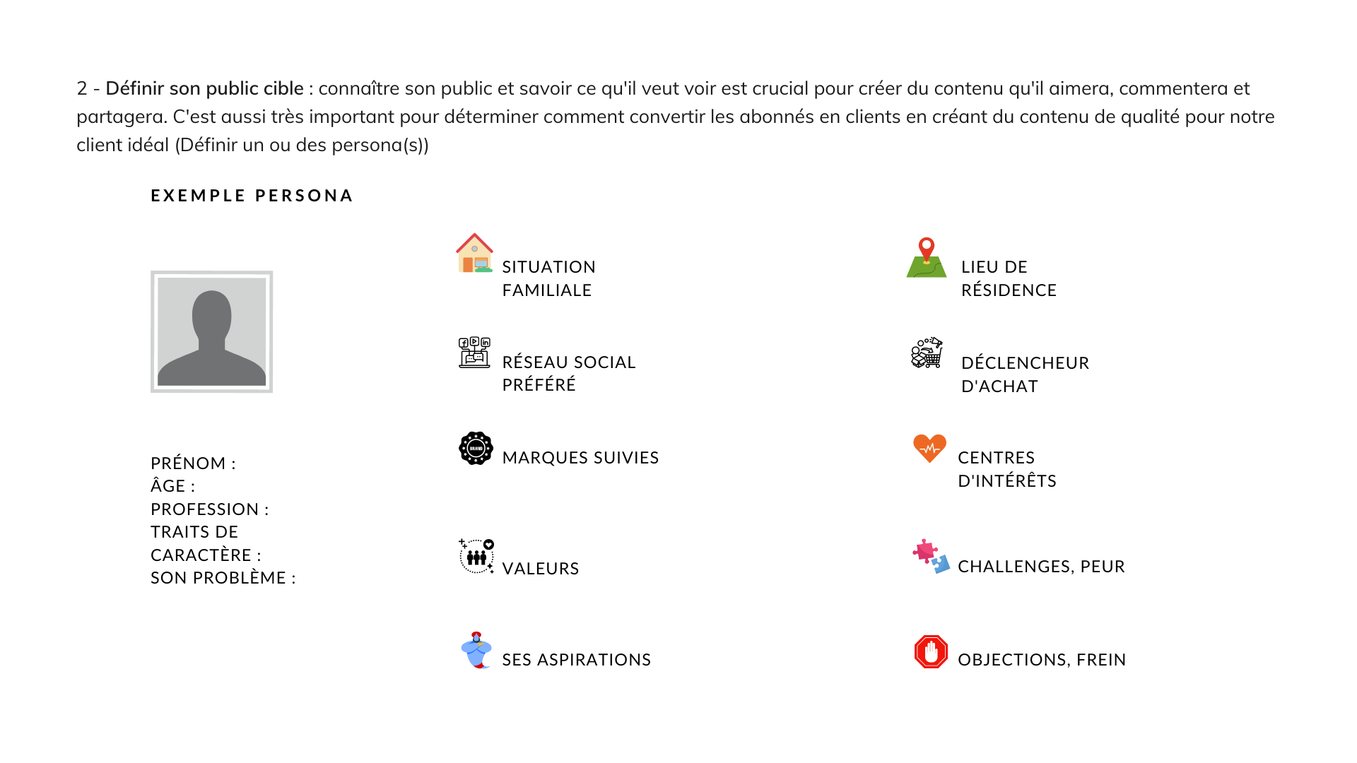définir son avatar, persona, client cible, client idéal